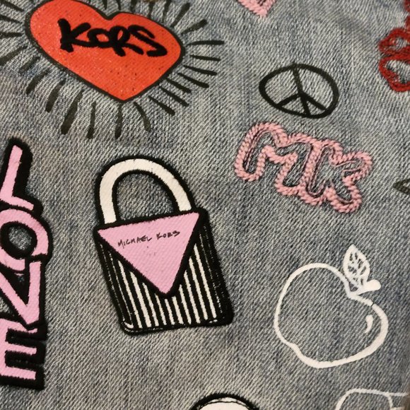 ❤️ AUTHENTIC Michael Kors Blue Graphic Flare Jeans ❤️ - Picture 12 of 16